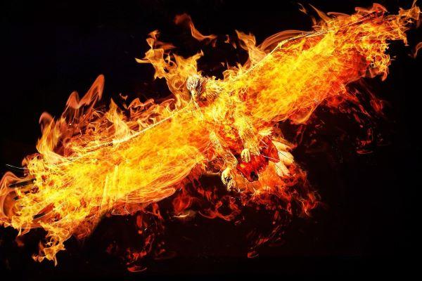 Could AI Take over Digital Marketing? Picture of a digital phoenix on fire